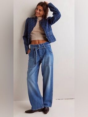 We The Free Blue Jay Belted Boyfriend Jeans 🔥 size 32